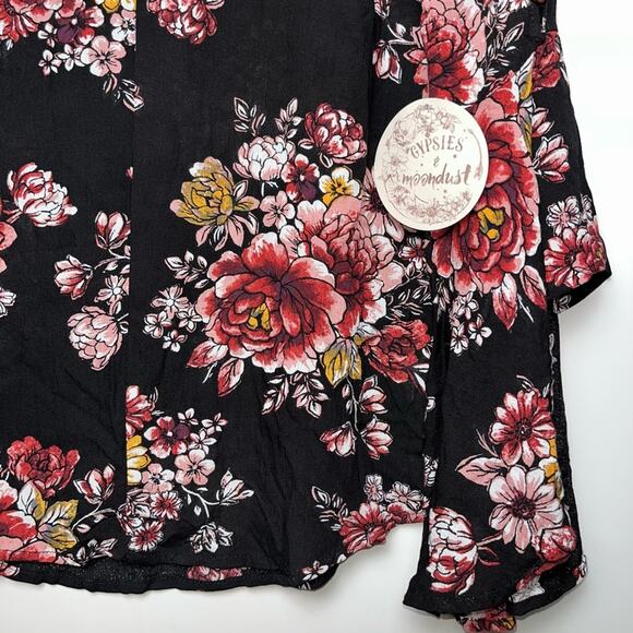 NWT Gypsies & Moondust Gigi Printed Keyhole Top Bell Sleeves Women's Size small - Picture 8 of 16